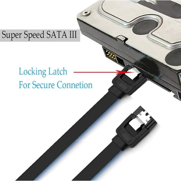 40 cm SATA-datakabel 6,0 Gbps Svarta ändar Plug-in Seriell SATA-hårddisk Kabel SATA 3.0 SSD-datakabel