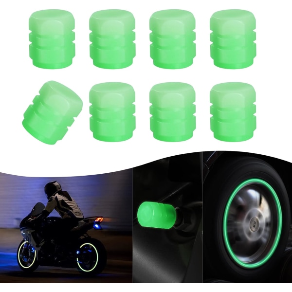 PCS Noctilucous Tire Air Caps Cover, belyst automatisk hjulventil