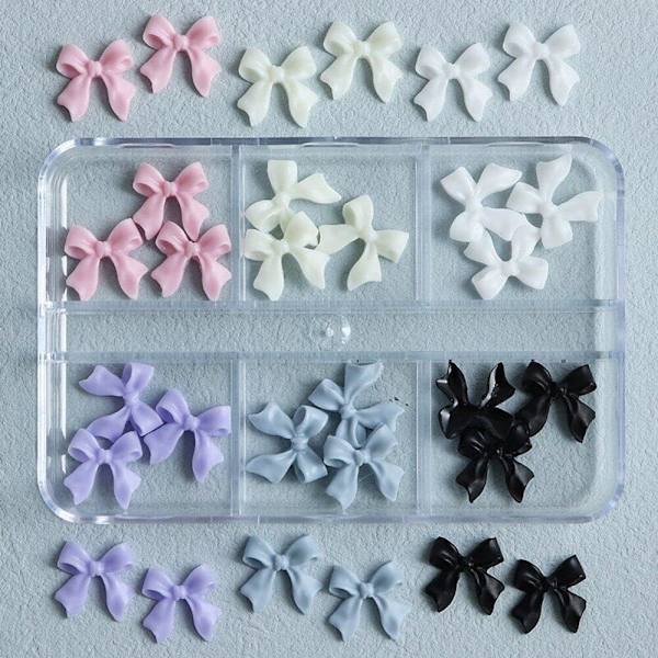 (#1)30stk Bånd Sløjfe Negle Charm 3d Sløjfe Neglekunst Harpiks Sløjfe Negle Koreansk Manicure Charms Dekorationer Negle Tilbehør