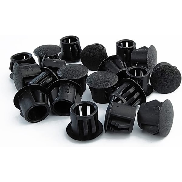 20 st runda plastpluggar (svarta, 8 mm), möbelhålkåpor, pl