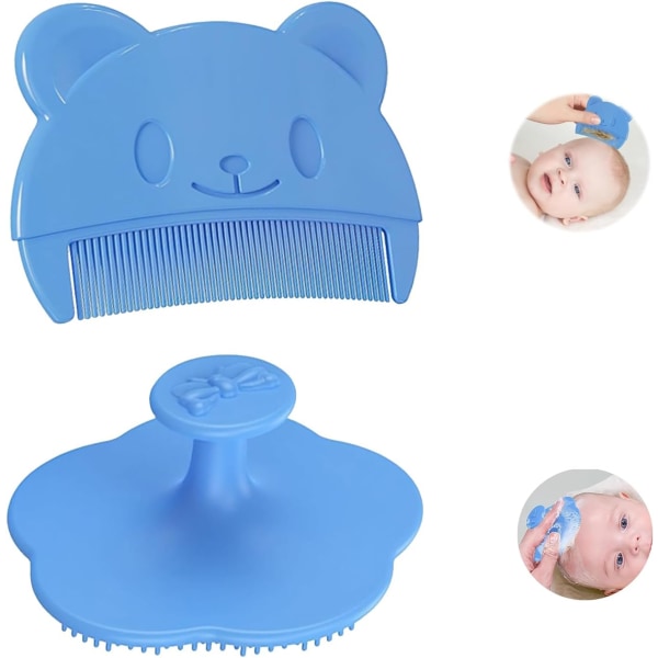 Baby Bath Brush Baby Hair Comb Pack med 2 Baby Hair Brush, Baby Ba