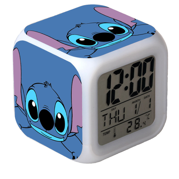 Lilo and Stitch LED Stitch Tecknad färgglad väckarklocka