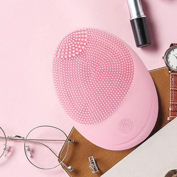 1 st Elektrisk Ansiktsrengöringsborste (Rosa), Mini Silikon Sonic V