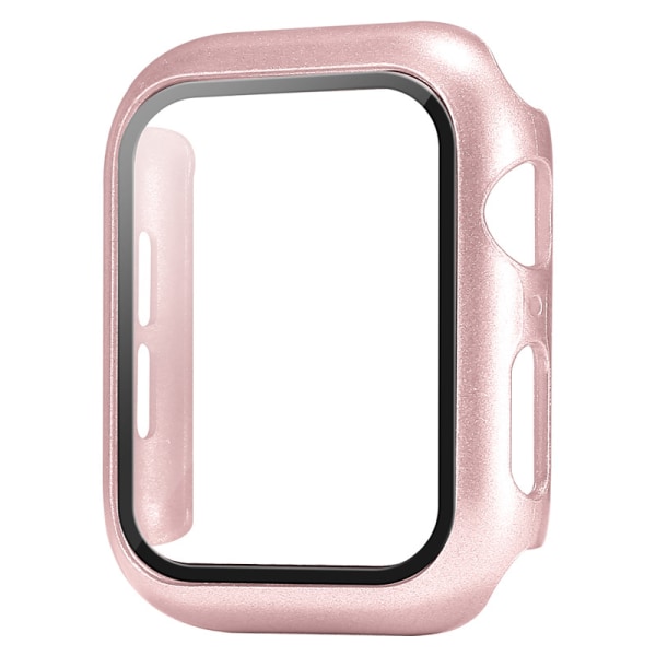 （Rose Gold） Case kompatibelt med Apple Watch 44MM, 2-i-1 skyddande PC- case och HD Tempere
