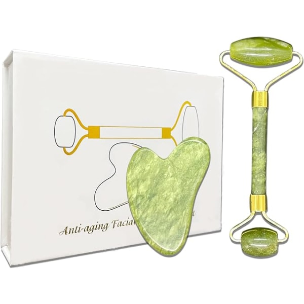 Jade Roller och Gua Sha Tool, ansikts- och nackmassager, Gua Sha s