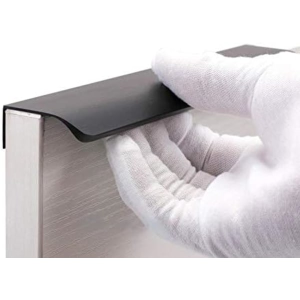 Set med 5 osynligt svart handtag för köksmöbler - 64 mm mittavstånd - mattsvart kökshandtag