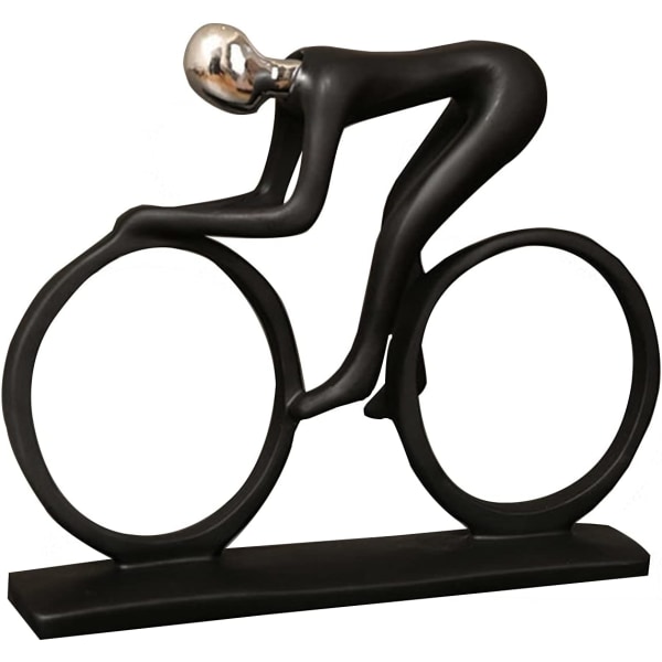 Staty Svart Cykel Atlet Skulptur - Mode abstrakt konst Res