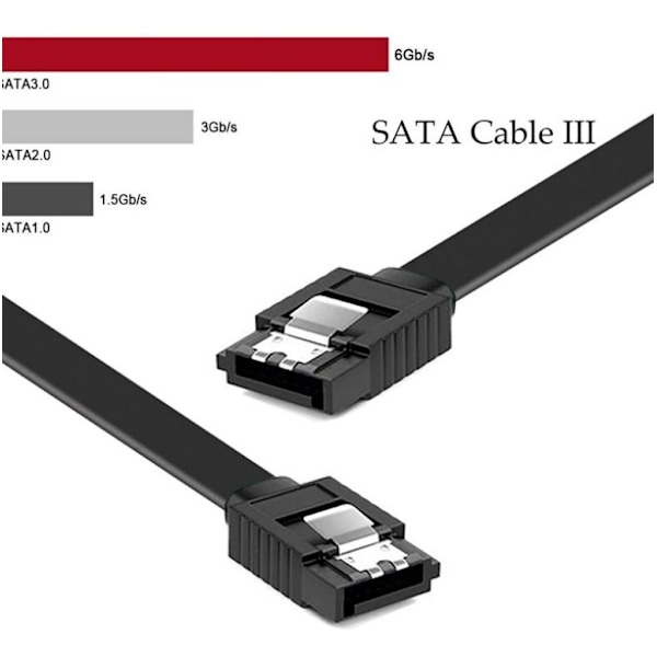 40 cm SATA-datakabel 6,0 Gbps Svarta ändar Plug-in Seriell SATA-hårddisk Kabel SATA 3.0 SSD-datakabel
