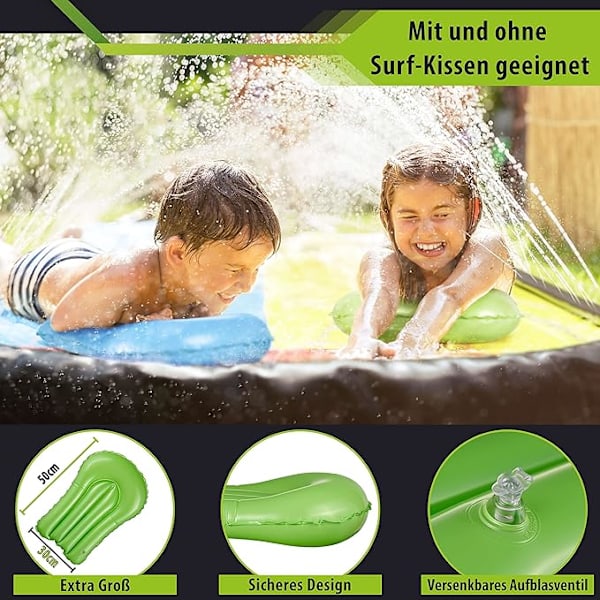Vattenrutschbana, Längd 4,80 m x Bredd 1,40 m, Inkluderar 2x Surfbräda, D