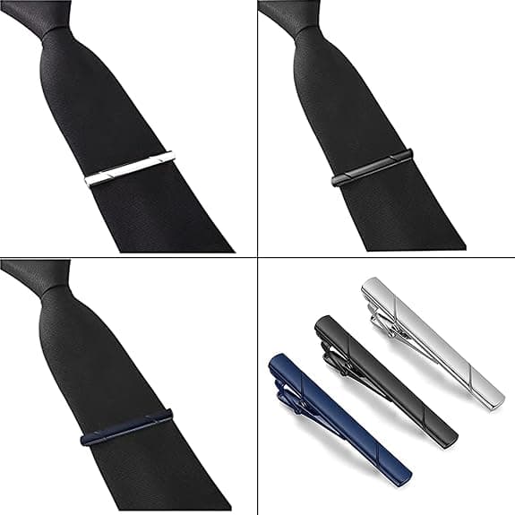 3-pack, klassiska slipsklämmor, slipsklämmor för män, slipsklämmor, affärs