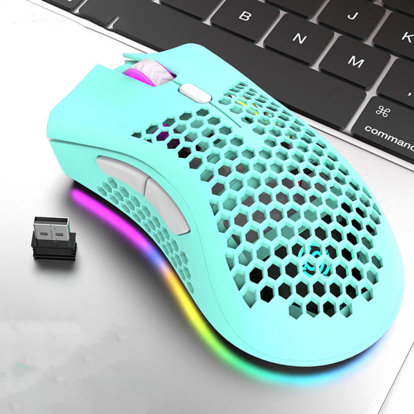 Grön, Gaming Mouse Pad Bluetooth Gaming Mouse: Lättviktskabel