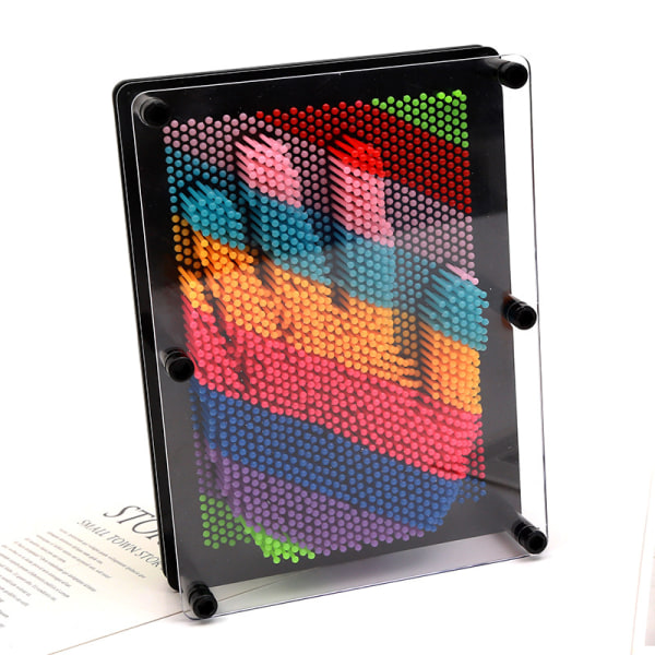 3D Pin Art Nails Game Retro Nail Board för barn 12,5 x 17,5 cm 3D-utskrift Dekorativt Flerfärgad Slumpmässig färg