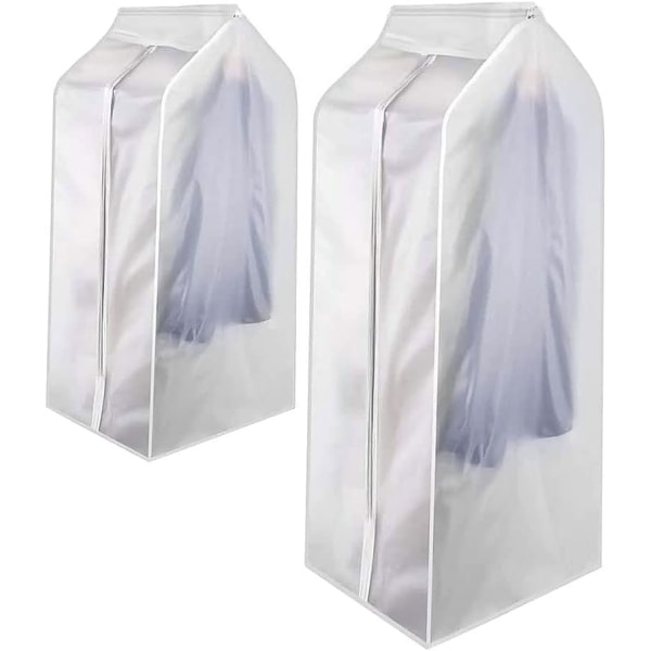2st (60×30×110 CM, vit) Cover för kläder, Transparent Dammskydd