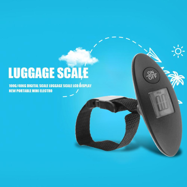 2st Digital Bagagevåg Bagagevåg med ljus LCD-skärm för bagage upp till 40 kg Robust och bekvämt handtag lämpligt för resor/hem