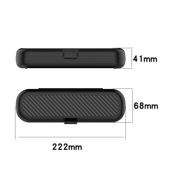 Resväska för elektrisk tandborste, 17,5 x 8 cm, svart, lämplig för OralB, P