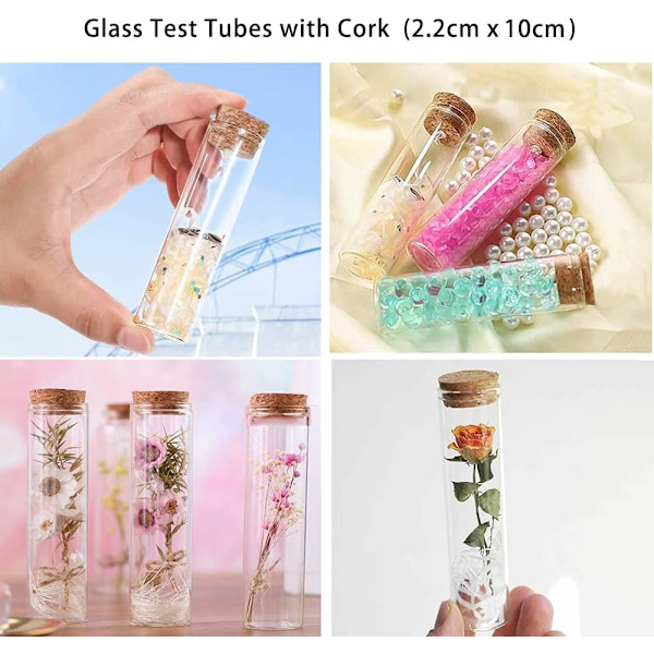 12 st 50 ml 30 mm x 100 mm Mini Glasflaskor Burkar Reagensrör med Kork