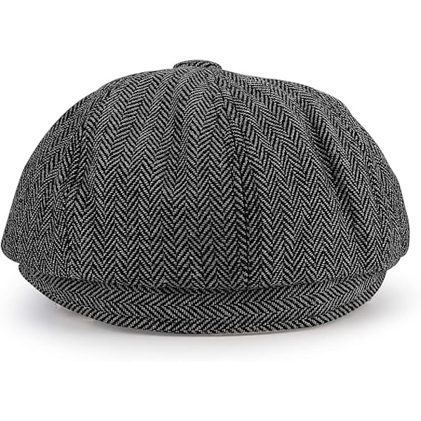 Grå Nyhetsgutt Flat Cap - Herringbone Tweed Gatsby Hat Ivy Irish Hat Unisex