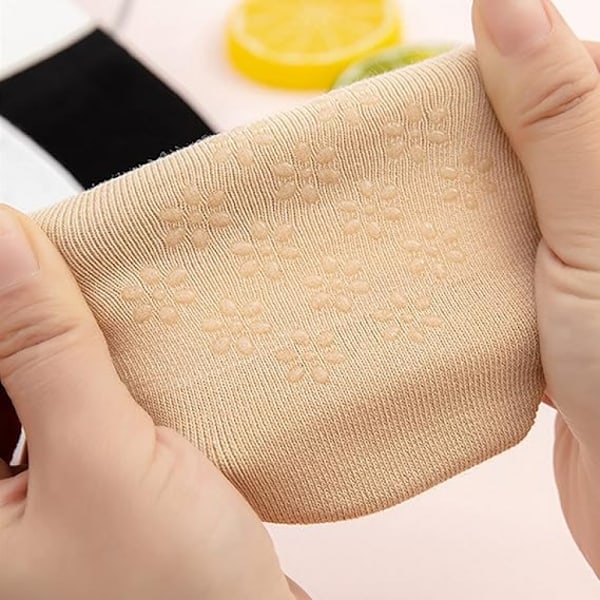 4 par tåsstrumpor (2 par beige + 2 par svarta) halkfria tåstrumpor för kvinnor