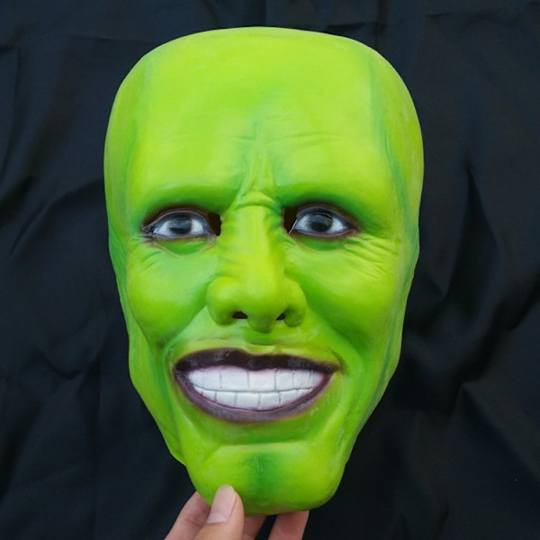 The Mask Jim Carrey Helmet Latex Masque Cosplay Accessory Halloween Deluxe Masquerade Costume Props