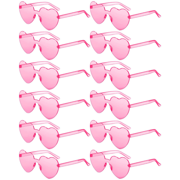 12-pack hjärtformade solglasögon hjärtformade solglasögon klara retro hjärtformade solglasögon festglasögon för kvinnor fotorekvisita