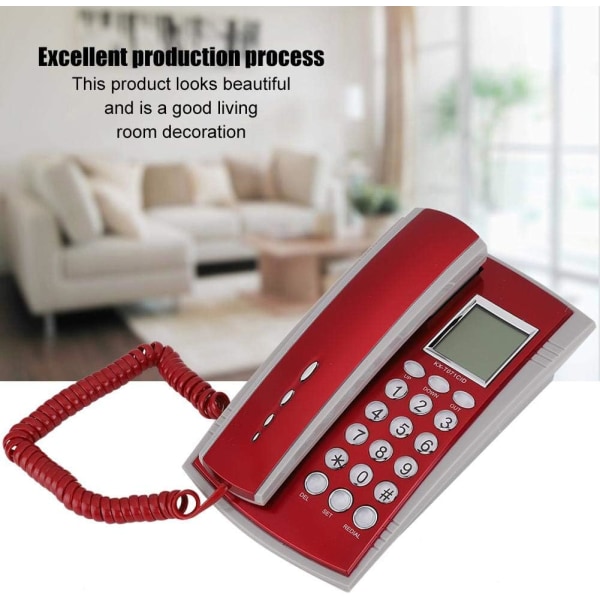 Sladdtelefon Liten Hemtelefon Fastnät Telefon med Samtals-ID Display