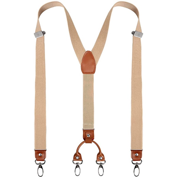Set med snygga hängslen för män Elastiska och justerbara formade kraftiga metalliska hängslen för män upp till 2 m höga