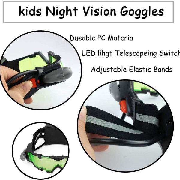 Night Vision Goggles Justerbara LED Nattglasögon för barn för cykel