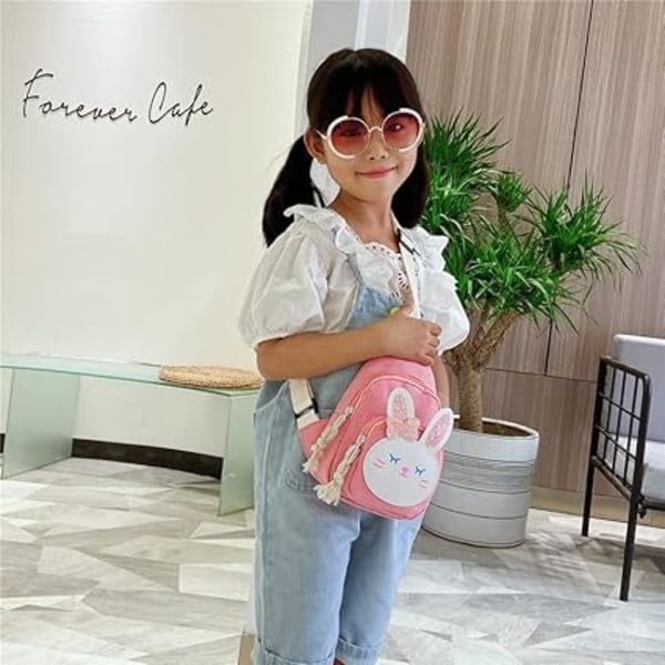 (Pink) Bunny Crossbody Purse Shoulder Bag Chest Bag Small Backpack Small Crossbody Bag Kawaii Bag Kawaii Backpack Sling Backpack