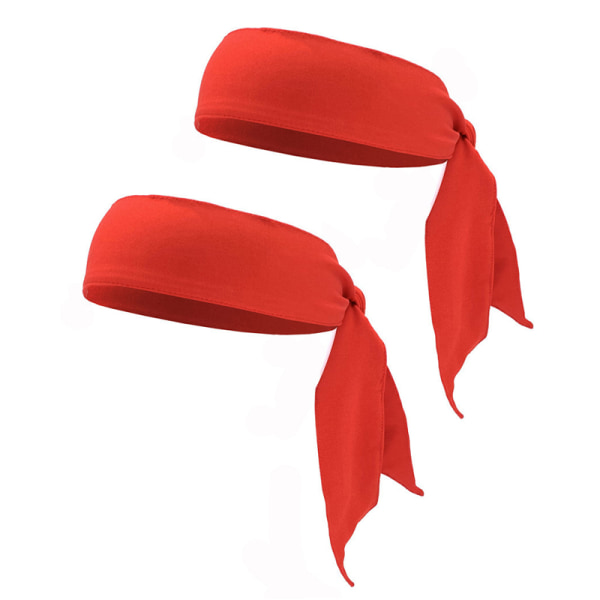 2 STK snabbtorkande sportelastiska hårband, röd