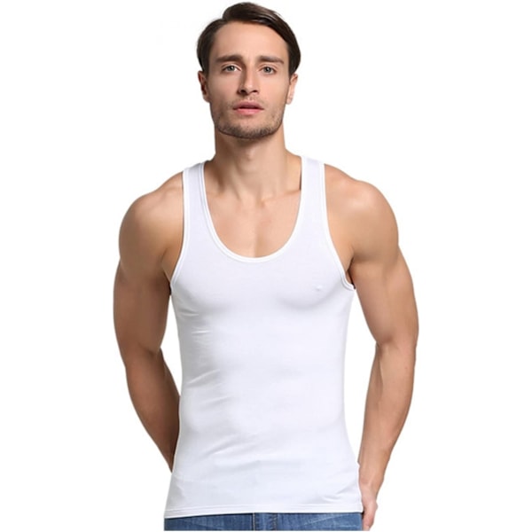 3 Pcs Summer Men's Cotton Comfort White Undershirt(XL Size) Men's Sleeveless Top Casual Shirts Underwear Men's Fitness Wear