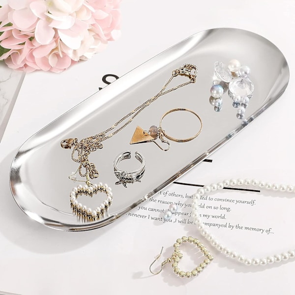 Silver smyckesbricka oval bricka