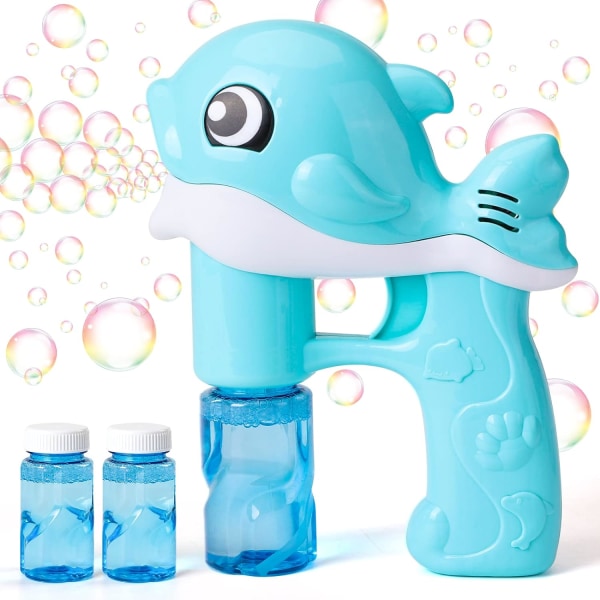 Barn Bubble Gun Toy Whale Automatisk Bubble Making Machine med 2 B