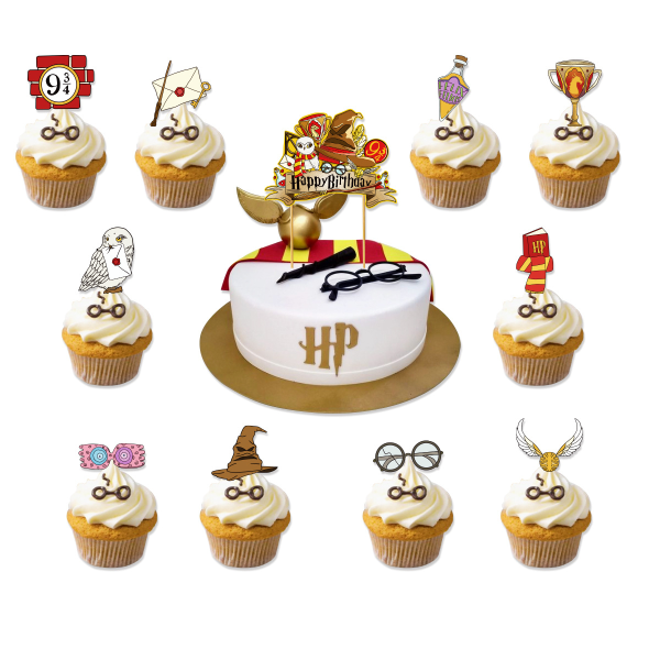 11 Födelsedagstårta dekorationer Wizard Cake Topper Grattis på födelsedagen Cu