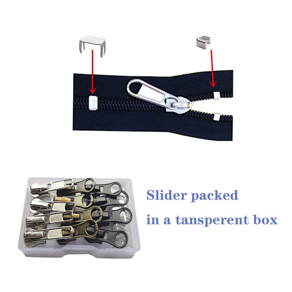 30 stycken #5 blixtlåsslidare reparationskit svart brons och silver blixtlåsslidare blixtlåsdragare ersättning för metall plast och nylon