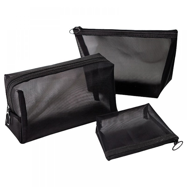 3 Pcs Mesh Cosmetic Storage Bag, Convenient Large-capacity Toiletry Bag