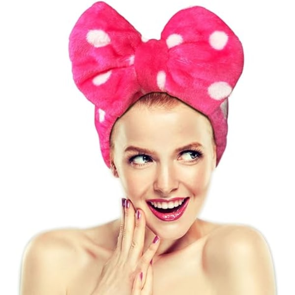 roseo Makeup Pannband för Face Shower Spa Mjuk och söt stor rosett för kvinnor och flickor