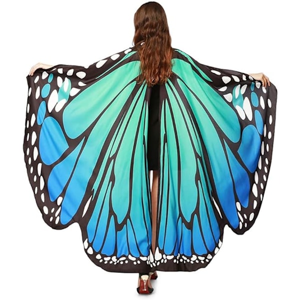 Blue women cape butterfly wings prom photo fairy ladies fairy elf cosplay accessories cape dress bikini cover