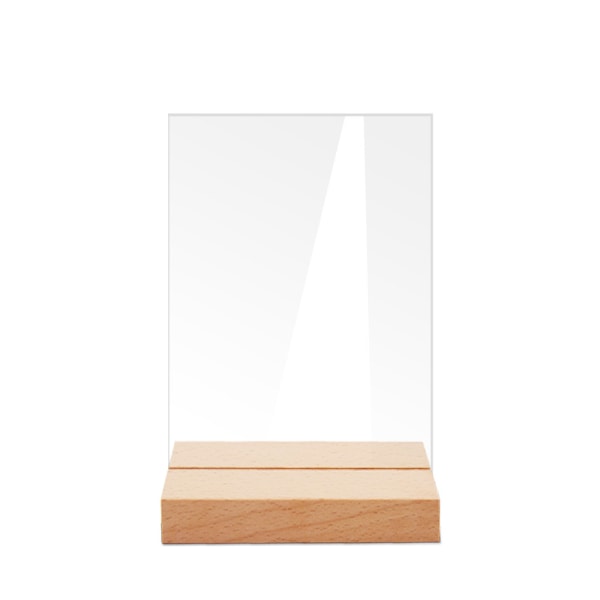 Rektangulär bordsskylt i akryl med bas - litet, bröllopsbord N