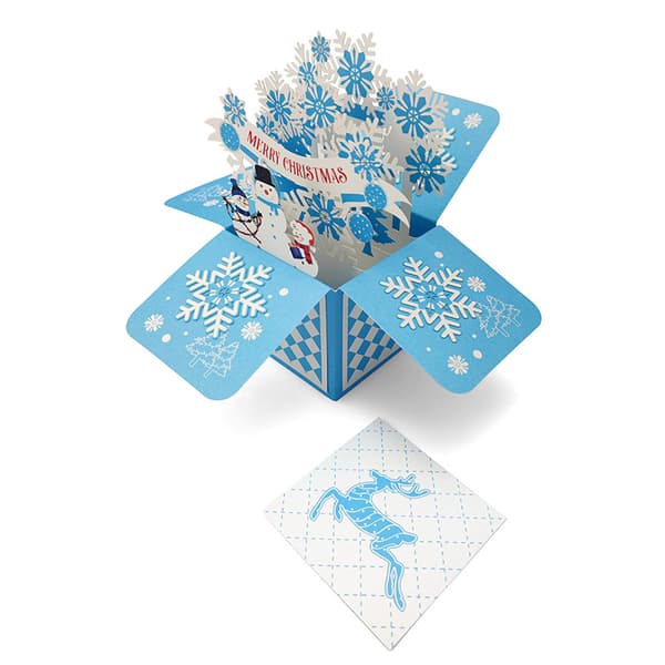 Vinter Snöflinga Jul Pop Up Kort - Jul Hälsningskort,