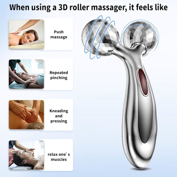 1 styck 3D ansiktsmassager, mikronålvals, ansiktslyftning a