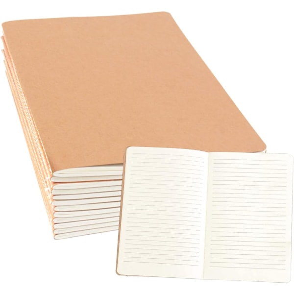 12-pack A5-fodrade anteckningsböcker Kraft Brown Cover Journal Notebook fo