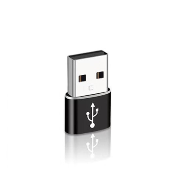 3-pack svart USB 2.0 hane till TypeC hona U-diskadapter metall US