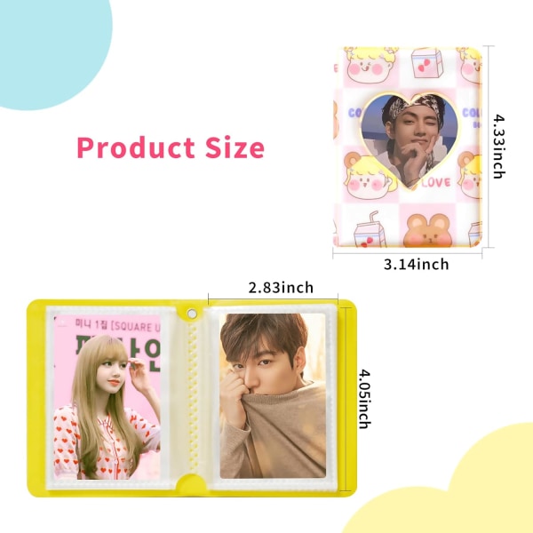 Mini fotoalbum (rosa) Kpop 3 tum, Kpop fotokortpärm, Hollo