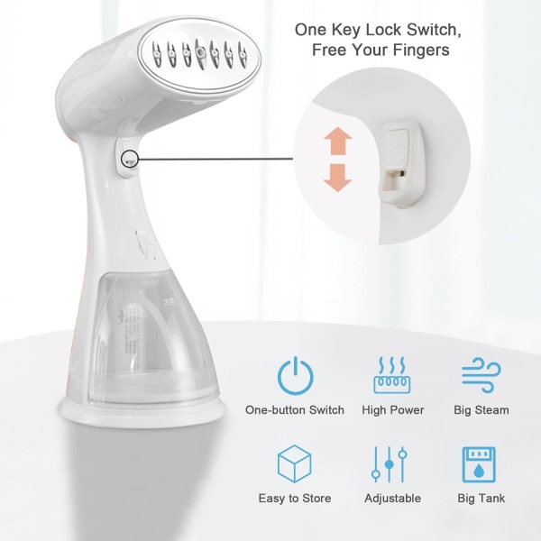 Travel Steam Generator - Grön, 1500W bärbart strykjärn, perfekt för