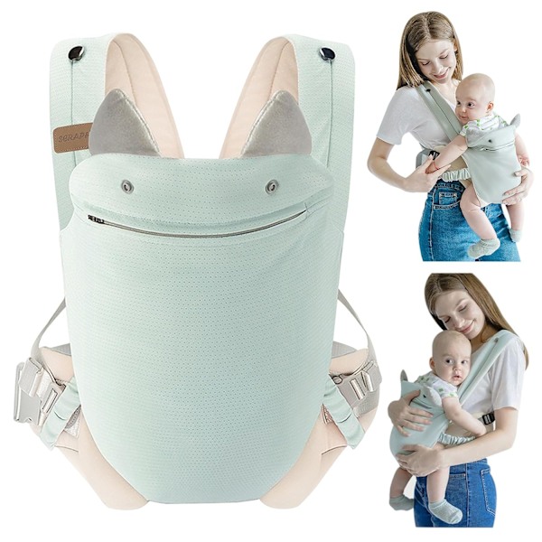 (Blå) Passer til 15-33 lbs Baby Carrier Nyfødt til Toddler, Ergonomisk Baby Carrier, Justerbar Baby Carrier, Åndbar Cotto
