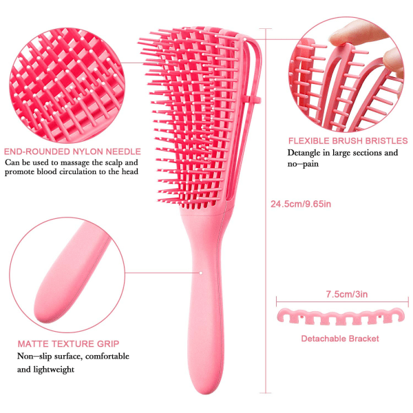 Curl Brush Styling Brush för att ta bort separerande forma och definiera lockar - för kvinnor och män