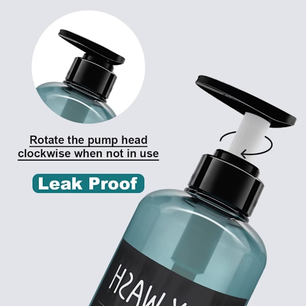 3-pack 300 ml schampo flaska pumpdispenser, tomma plast tvålsp