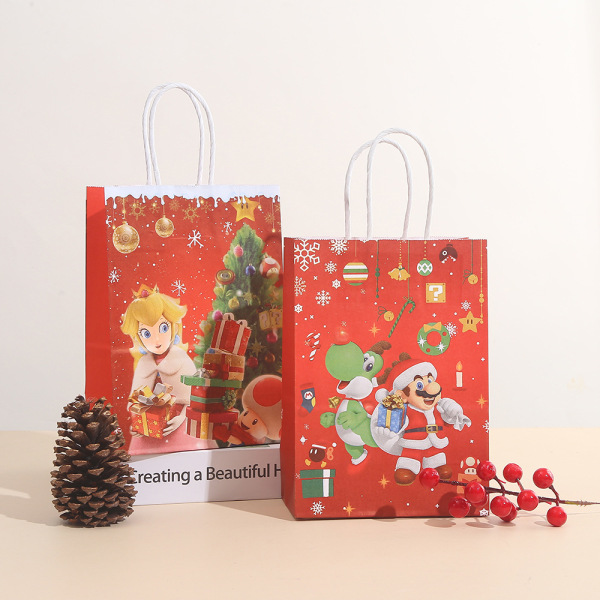 Julgåväska Mario Tomte 12 stycken 21*15*8cm