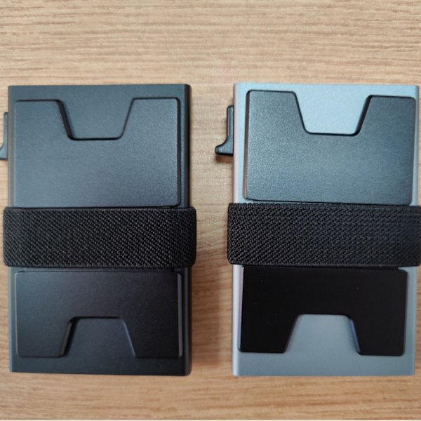 Smal Plånbok i Aluminium för Män, Hållbar Utbyggbar Bakplatta, RFID-Blockering Minimalistisk Metall Pop Up Plånbok, Rymmer 14 Kort