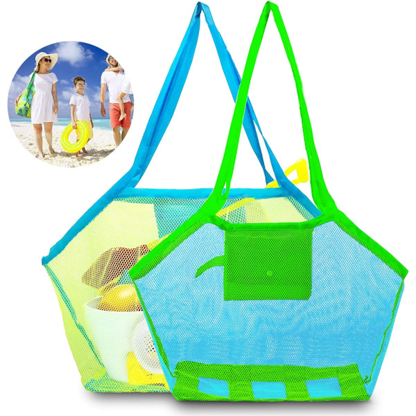 2 grands sacs à jouets de plage en maille, sac de rangement pour d941 |  Fyndiq